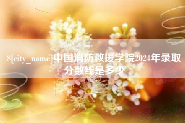 辽源中国消防救援学院2024年录取分数线是多少