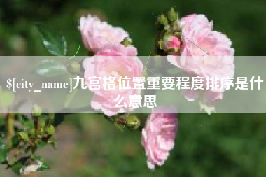 辽源九宫格位置重要程度排序是什么意思