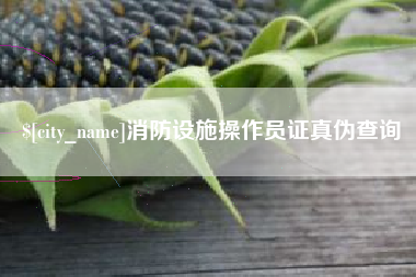 辽源消防设施操作员证真伪查询
