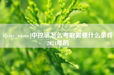 辽源中控证怎么考取需要什么条件2024年的