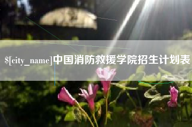 辽源中国消防救援学院招生计划表